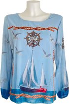 Addy van den Krommenacker blouse met geplisseerde rug  Blu by Addy  maat L/XL