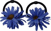 Jessidress® Elastieken Haarelastieken met Haarbloem Dames Elastiekjes - Blauw