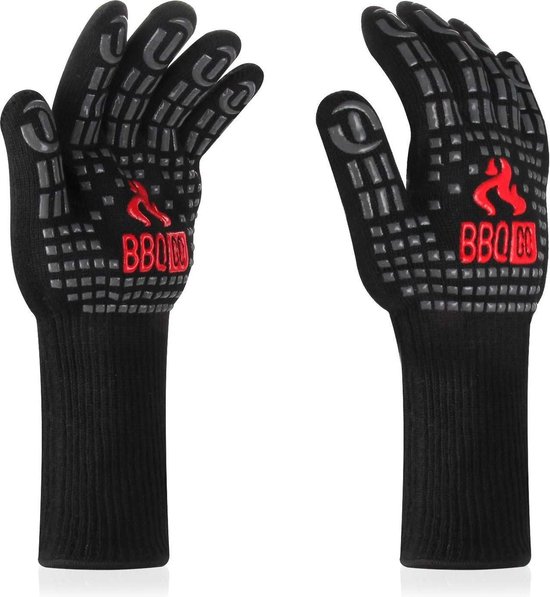 Rapicca BBQ-Handschoenen Hittebestendig Voor Grill/Roker/Koken/Pit/Barbecue, Waterdicht, Oliebestendig, Zeer Gemakkelijk Schoon Te Maken XL Grootte 35.6cm