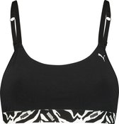 PUMA WOMEN PRINTED ELASTIC TOP 1-PACK Vrouwen Beha - black - Maat XL