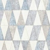 Dutch Wallcoverings - Vliesbehang ruit grijs/bl (92702)