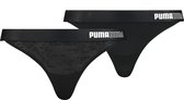 PUMA WOMEN MESH STRING 2P PACKED Vrouwen Onderbroek - black - Maat M