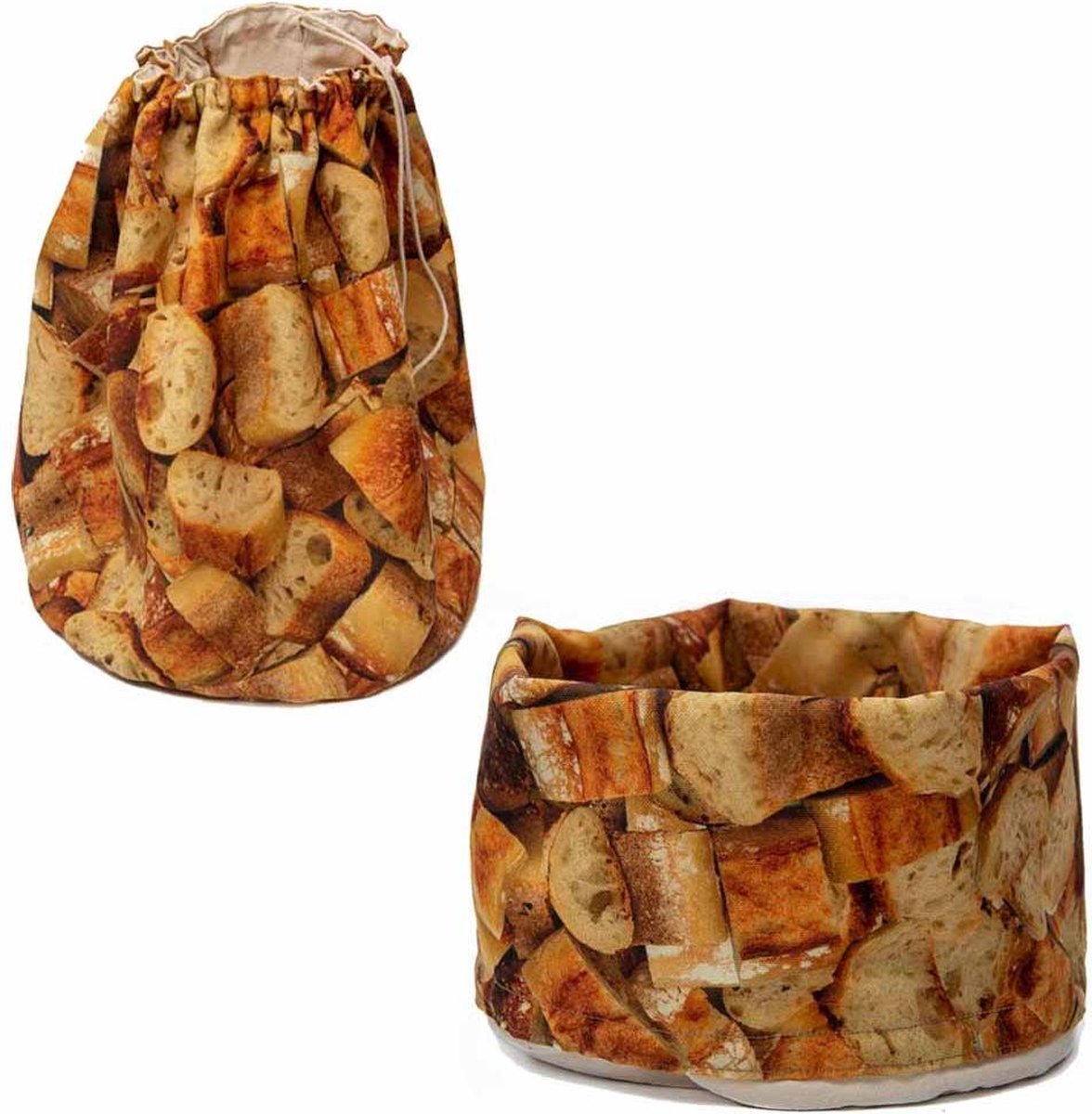Broodmand en broodzak in 1 - Baguette - MB Design - L 26 x B 20 cm - 8 liter