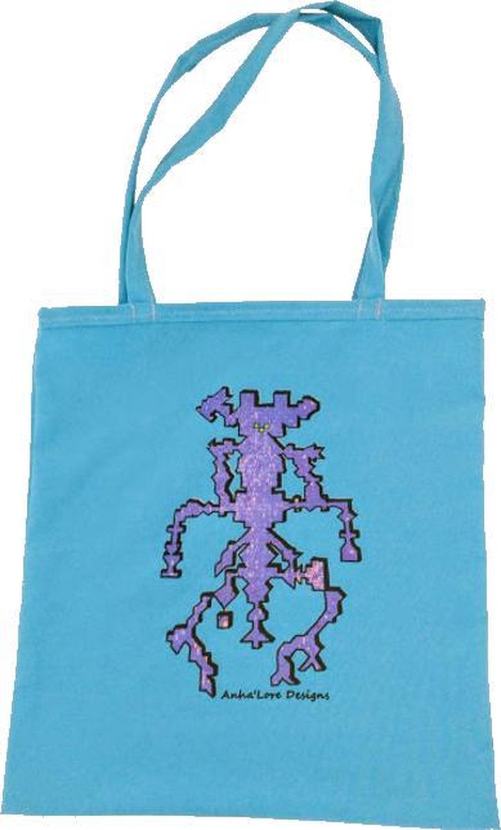Anha'Lore Designs - Alien - Exclusieve handgemaakte tote bag - Aqua
