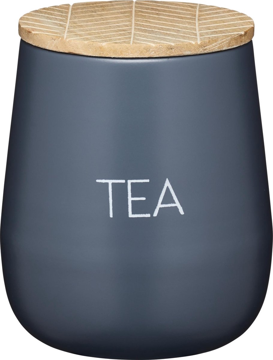 KitchenCraft Serenity theedoos met luchtdicht deksel ijzer/mango hout