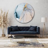 KEK Original - Marble Blue & Gold - wanddecoratie - 60 cm diameter - muurdecoratie - Plexiglas 5mm - Acrylglas - Schilderij