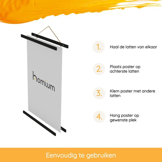 Homium Poster Homium - Bois - Zwart - Avec Fermeture Magnétique - 42cm