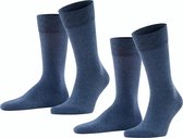 FALKE Happy 2-Pack Heren Sokken - Blauw - Maat 43-46