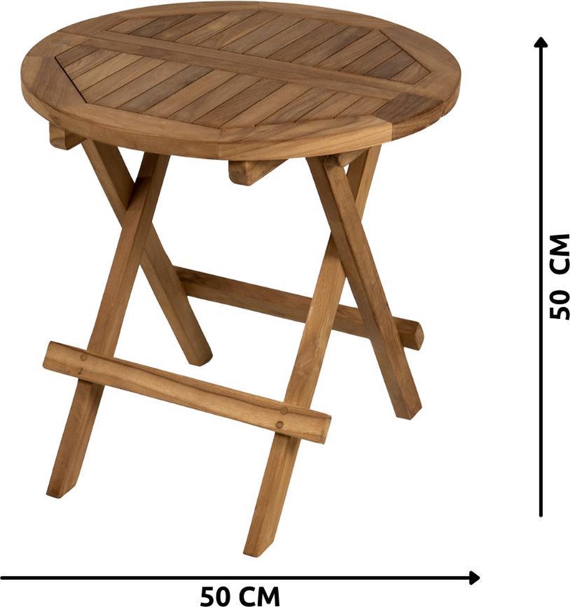 Picknicktafel rond 50 cm bijzettafel voor buiten