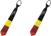 4x stuks stropdas vlag Belgie supporters voor volwassenen - Feestartikelen/feestkleding