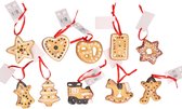 Kersthangers set van 20x gingerbread / kerstkoekjes ornamenten 5 cm - Kerstboomversiering/kerstornamenten