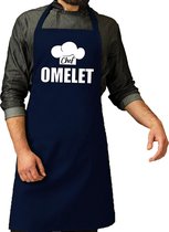 Chef omelet schort / keukenschort zwart voor heren - kookschorten / keuken schort