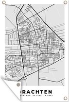 Tuindecoratie Stadskaart - Drachten - Grijs - Wit - 40x60 cm - Tuinposter - Plattegrond - Tuindoek - Buitenposter