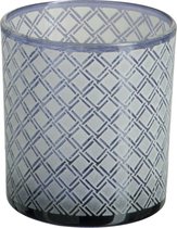 J-Line Theelichthouder Ruit Glas Lavendel Set van 8 stuks