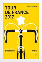 JUNIQE - Poster met houten lijst Tour de France 2017 -13x18 /Geel &