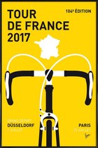 JUNIQE - Poster met kunststof lijst Tour de France 2017 -13x18 /Geel &