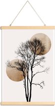 JUNIQE - Posterhanger Sun And Moon Hiding Gold -40x60 /Ivoor