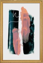 JUNIQE - Poster met houten lijst Abstract Brush Strokes 3X -13x18