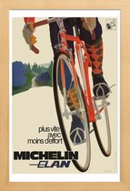 JUNIQE - Poster in houten lijst bike7 -40x60 /Oranje & Rood