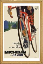 JUNIQE - Poster met houten lijst bike7 -40x60 /Oranje & Rood