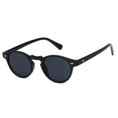 Kleine Zonnebril - Unisex Trendy Zonnebril - Zwart met Zwart Glas
