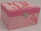Juwelendoosje met muziek. Print: Ballerina's met stoel.