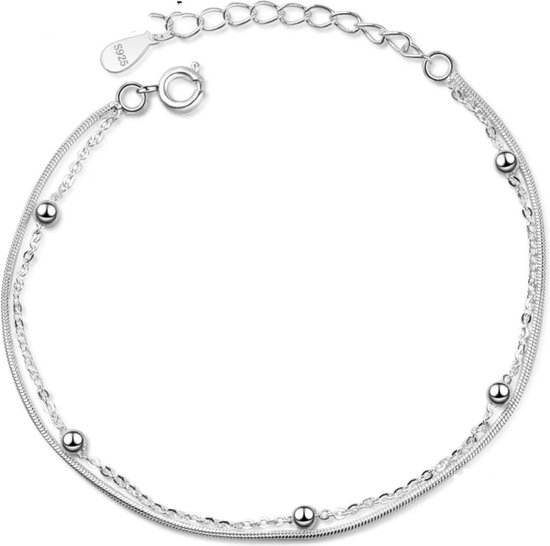 Augment Doe het niet Pakket Zilveren dames armband | zilver armbandje met bolletjes | bolletjes armband  | 925... | bol.com