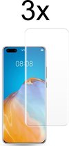 Huawei P40 Pro Screenprotector UV - Beschermglas Huawei P40 Pro Screen Protector Glas - 3 stuks