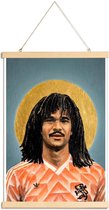 JUNIQE - Posterhanger Football Icon - Ruud Gullit -20x30 /Blauw & Geel