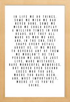 JUNIQE - Poster in houten lijst Life Is Beautiful -30x45 /Wit & Zwart