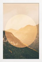 JUNIQE - Poster in houten lijst Alpen - foto -30x45 /Bruin & Geel