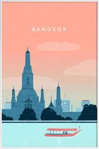 JUNIQE - Poster in kunststof lijst Bangkok - retro -40x60 /Roze &
