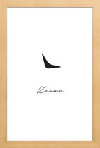 JUNIQE - Poster in houten lijst Karma -40x60 /Wit & Zwart