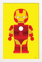 JUNIQE - Poster met houten lijst Iron Man Toy -13x18 /Geel & Rood