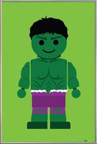 JUNIQE - Poster met kunststof lijst Hulk Toy -20x30 /Groen & Paars