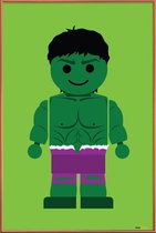 JUNIQE - Poster met kunststof lijst Hulk Toy -13x18 /Groen & Paars