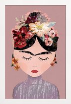 JUNIQE - Poster in houten lijst Frida Pastell -30x45 /Paars & Roze