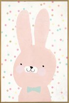 JUNIQE - Poster met kunststof lijst Hase 2 -13x18 /Roze & Wit