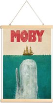 JUNIQE - Posterhanger Moby -60x90 /Blauw & Rood