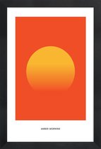 JUNIQE - Poster in houten lijst Morning #4 -40x60 /Geel & Oranje