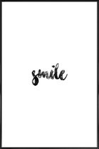 JUNIQE - Poster in kunststof lijst Smile -40x60 /Wit & Zwart