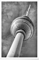 JUNIQE - Poster Berlin Fernsehturm -20x30 /Grijs & Wit