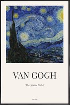 JUNIQE - Poster in kunststof lijst van Gogh - The Starry Night -40x60
