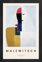 JUNIQE - Poster met houten lijst Malewitsch - Female Torso II -13x18