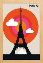 JUNIQE - Poster in houten lijst Vintage Parijs 73 -40x60 /Kleurrijk
