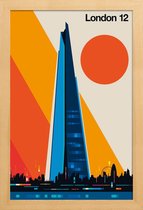 JUNIQE - Poster in houten lijst London 12 -30x45 /Kleurrijk