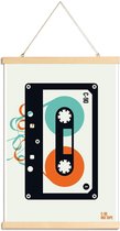 JUNIQE - Posterhanger Mixtape -20x30 /Oranje & Turkoois