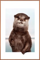 JUNIQE - Poster met kunststof lijst OTTER -30x45 /Bruin