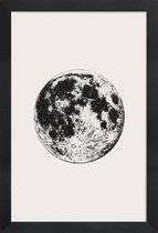 JUNIQE - Poster in houten lijst Lunar -40x60 /Grijs & Ivoor