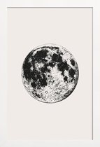 JUNIQE - Poster met houten lijst Lunar -13x18 /Grijs & Ivoor